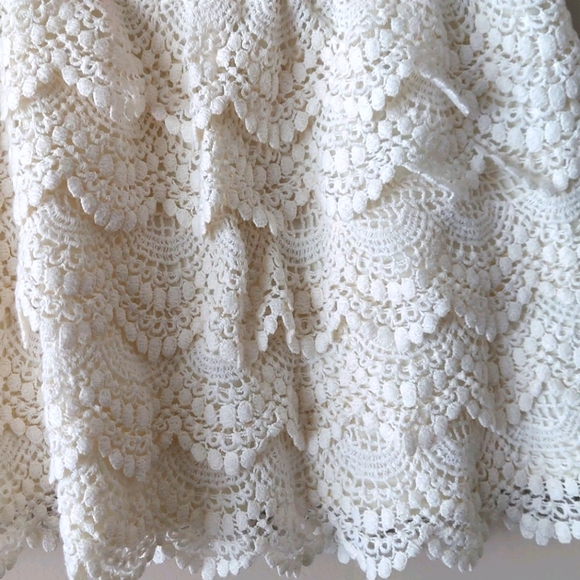 RUUM Cream Crochet Tiered Skirt, Size 7/8 - Picture 3 of 4